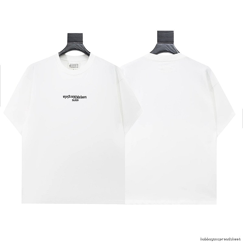 Maison Margiela Reverse Embroidered Minimalist Style White T-Shirt