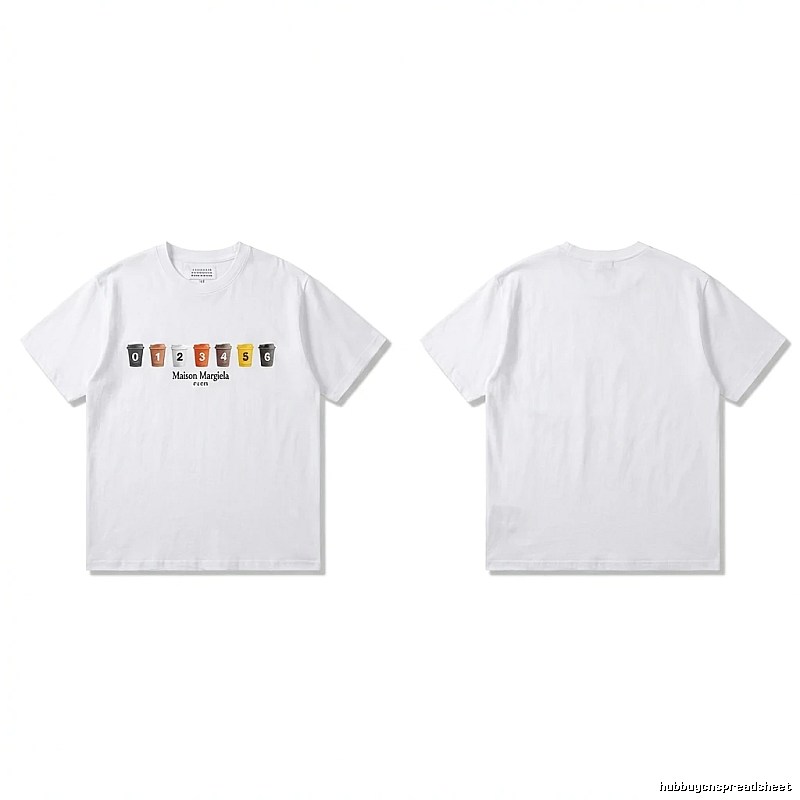 Maison Margiela short-sleeved white T-shirt with digital printing