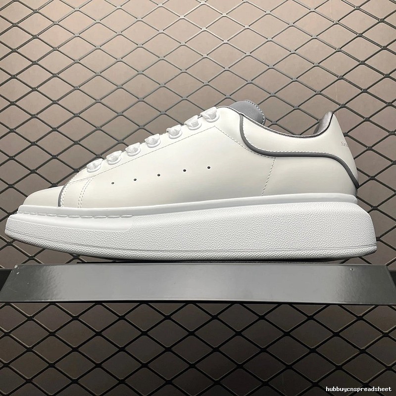McQueen Oversized Sneakers in White and Black, Finished with Raised Sole Edge