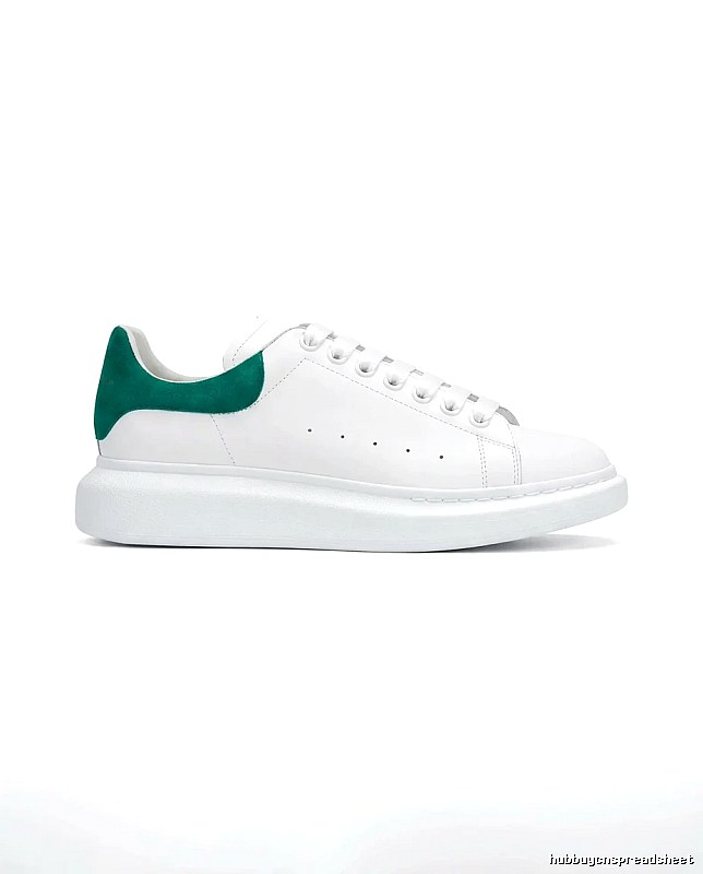 McQueen thick-soled small white shoes (green tail version)