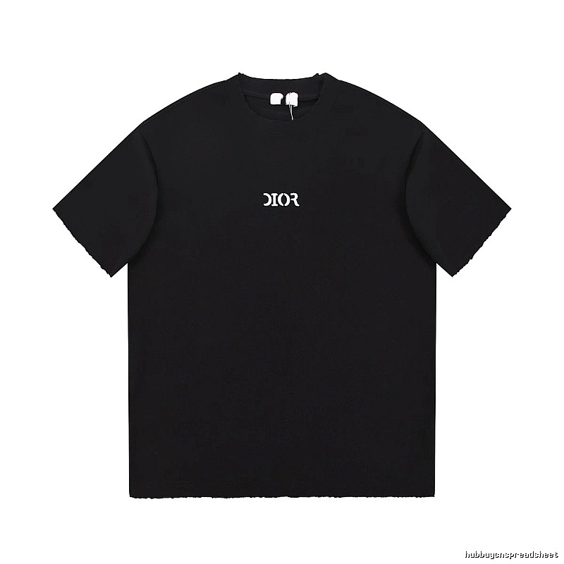 Minimalist Black Short-sleeve T-shirt with Dior Lettering