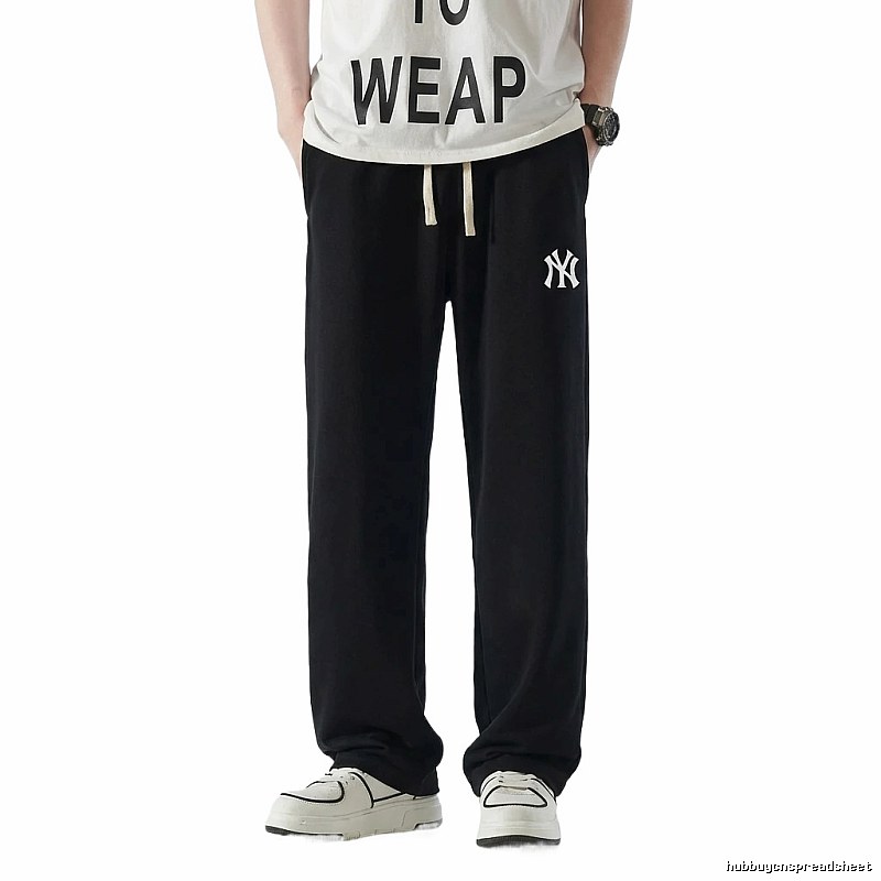 MLB fleece-lined and thickened casual black pants