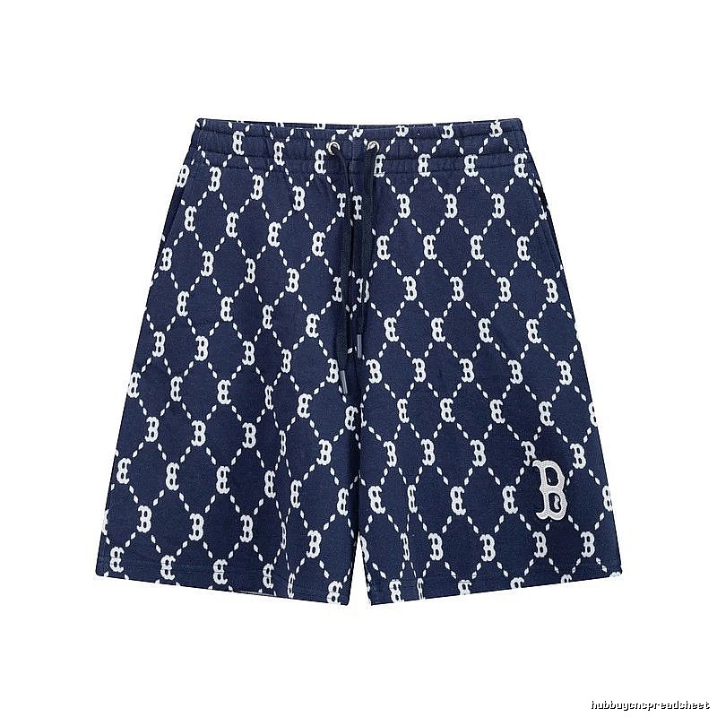 MLB full-print style navy blue shorts