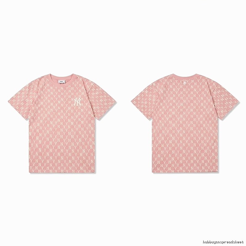 MLB full - print style pink T - shirt