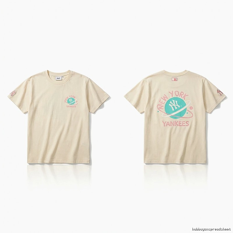 MLB New York Yankees trendy brand beige T-shirt