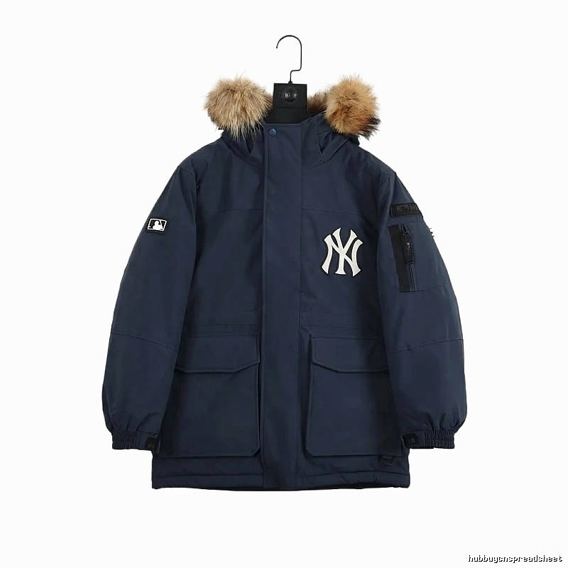MLB workwear style navy blue down jacket