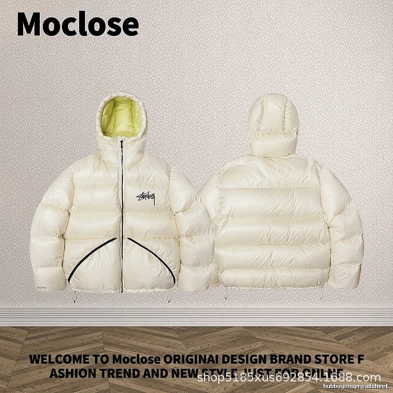 Moclose Travel Puffer jacket Black Glossy Hooded with Modern Look