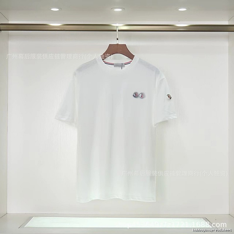 Moncler Badge Casual Style White T-Shirt