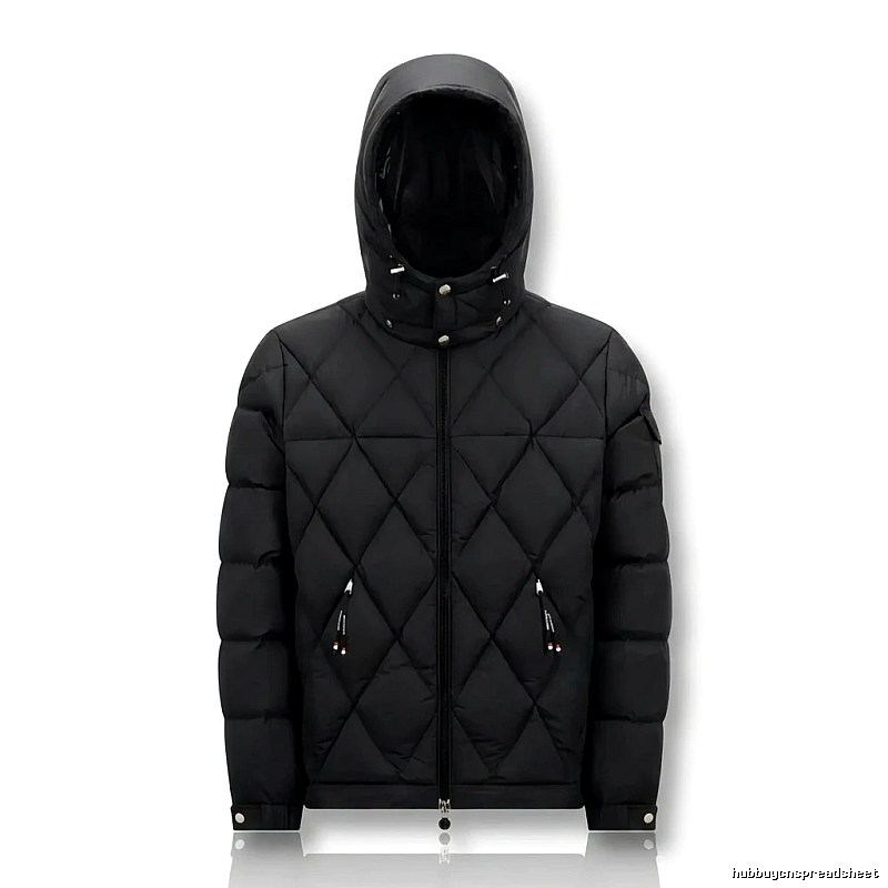 Moncler diamond-check trendy and cool style black down jacket