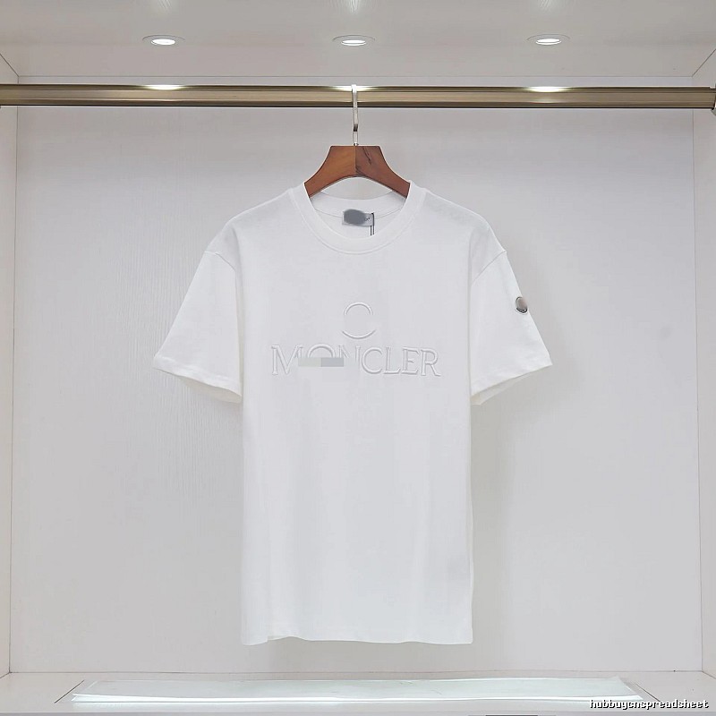 Moncler Embossed Casual Style White Short-sleeve T-shirt