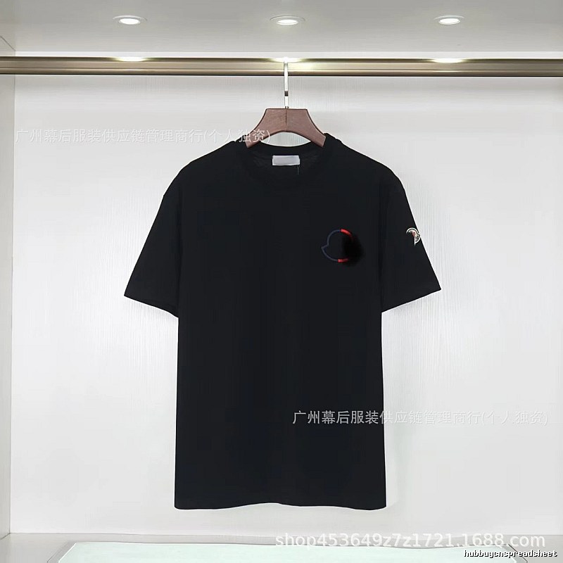 Moncler Embroidered Casual Black Short-sleeve T-shirt