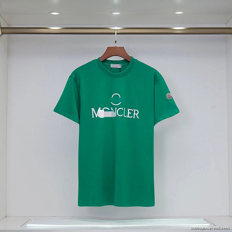 Moncler Embroidered Casual Style Green T-Shirt