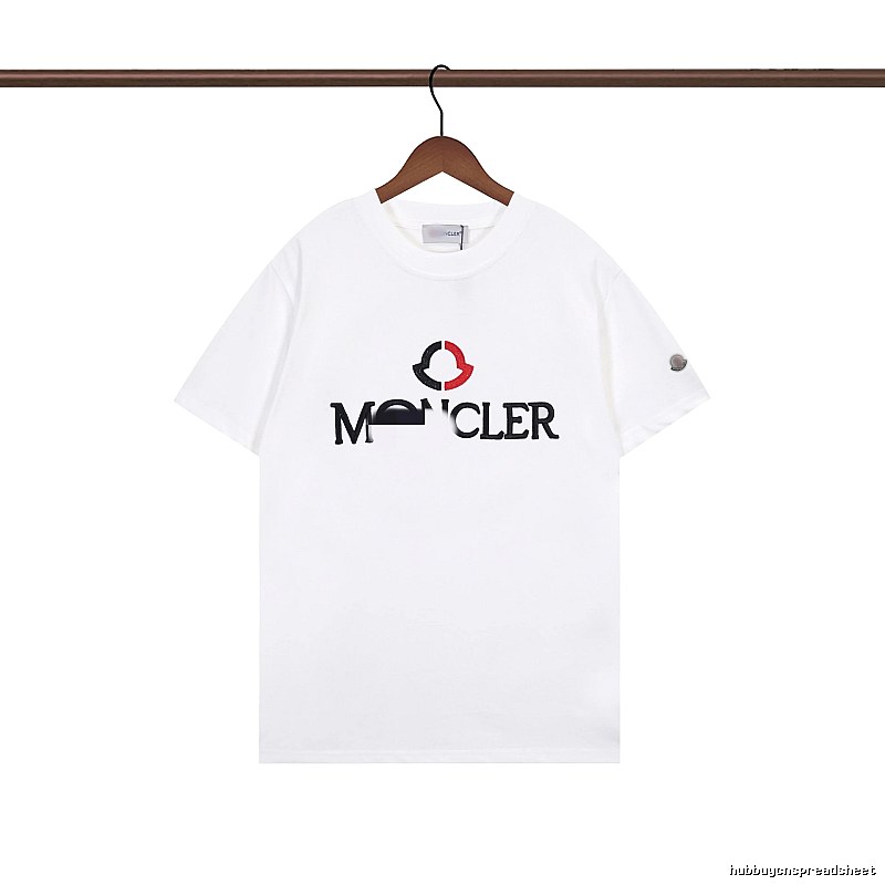 Moncler Embroidered Casual Style White T-Shirt