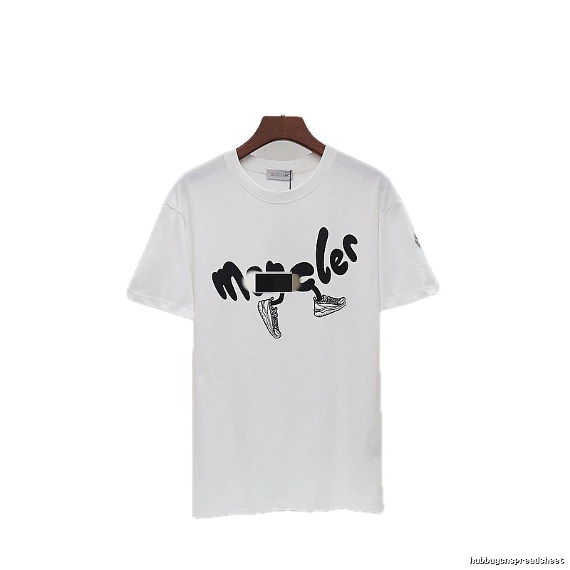 Moncler Graffiti Collection Casual Style White T-Shirt