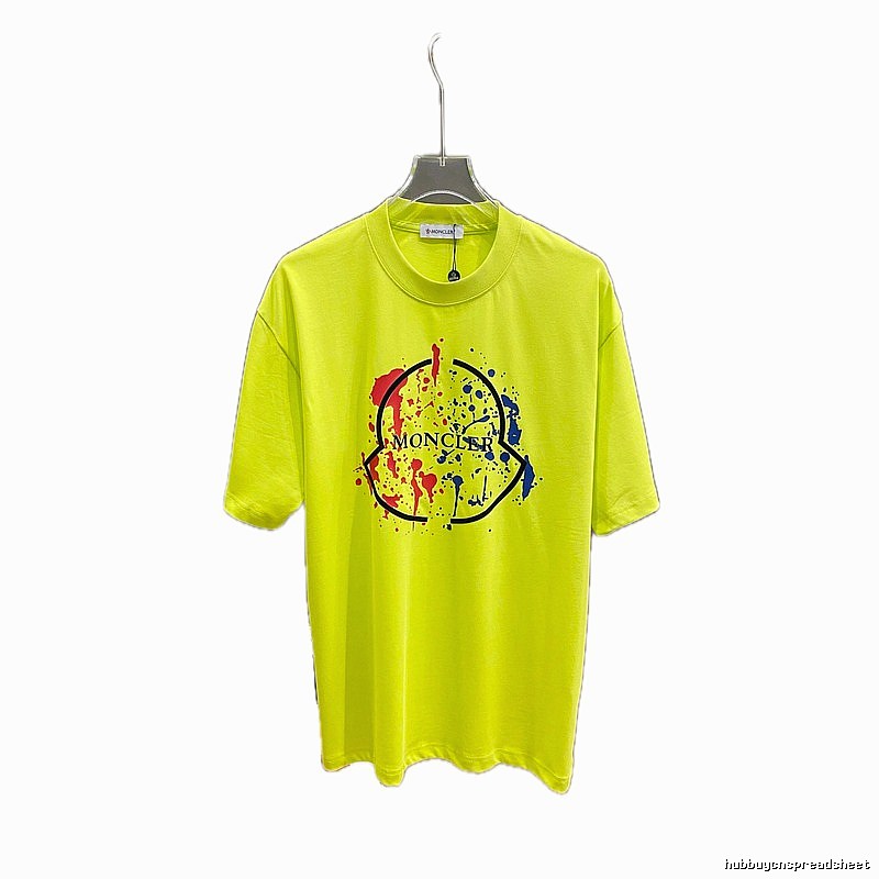 Moncler graffiti-style fluorescent green T-shirt