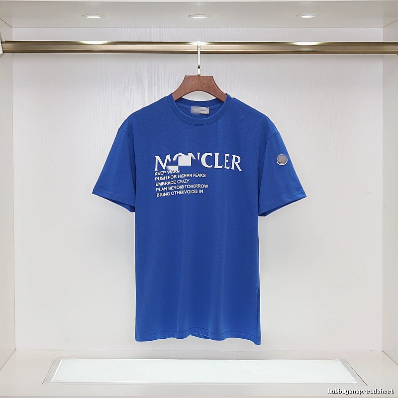 Moncler Letter Print Casual Blue Short-sleeve T-shirt