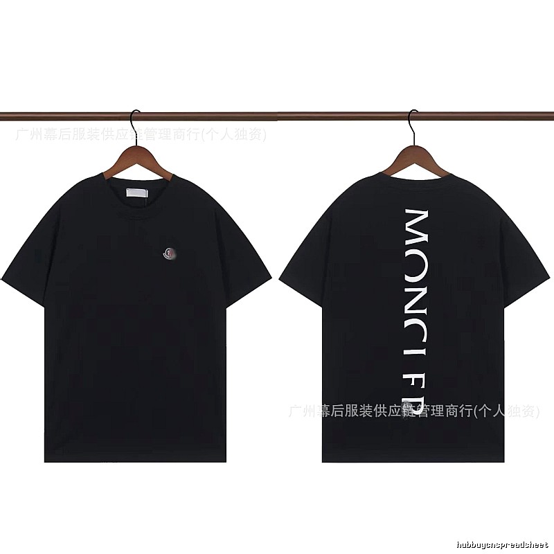 Moncler Letter Print Casual Style Black T-Shirt