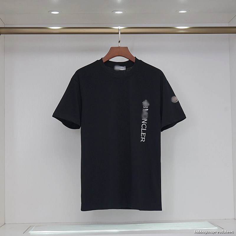 Moncler Letter Print Minimalist Style Black T-Shirt