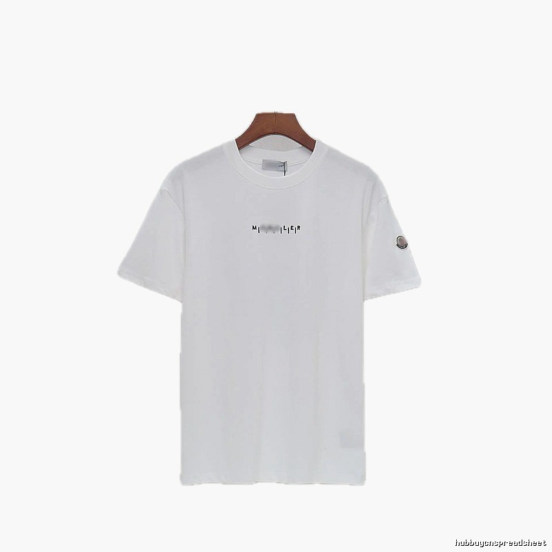 Moncler Letter Print Minimalist Style White T-Shirt