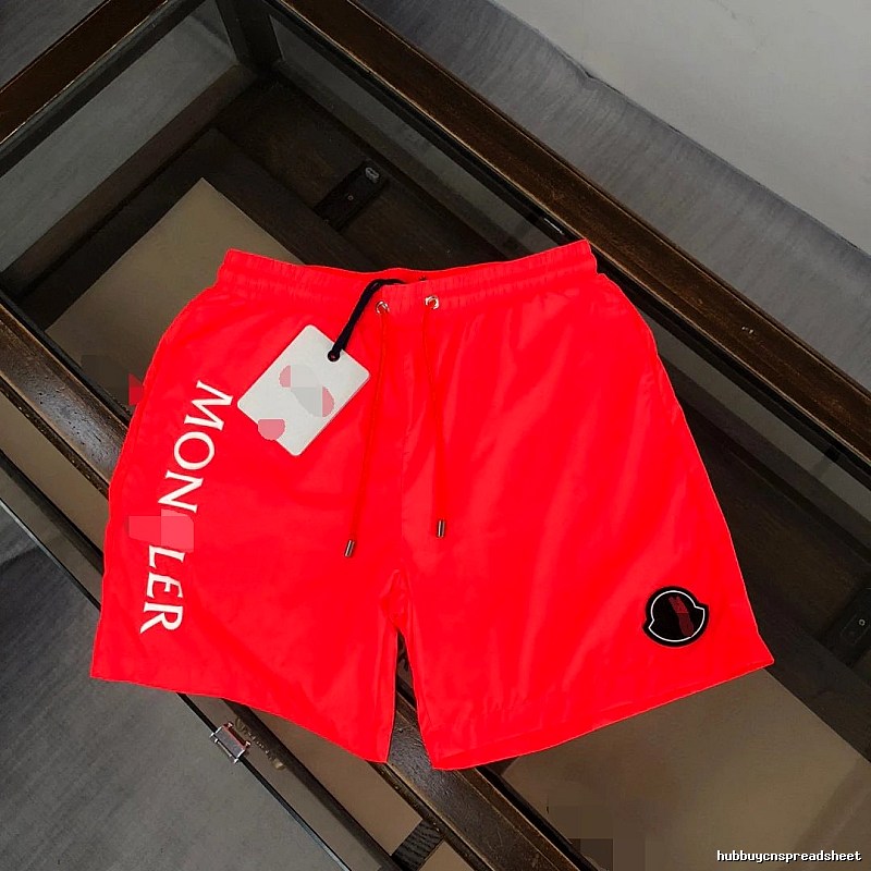 Moncler Letter Print Trendy Bright Red Casual Shorts