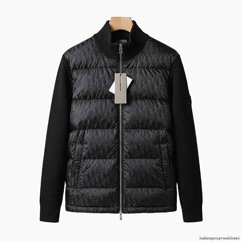 Moncler letter - printed black down jacket