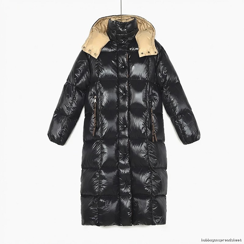 Moncler long black down jacket