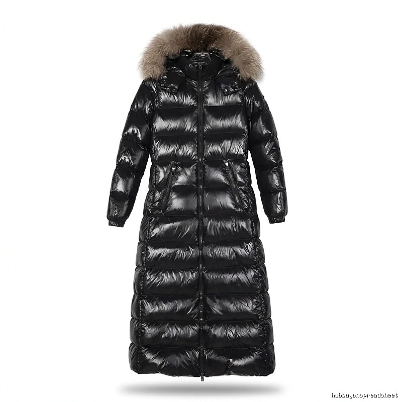 Moncler long shiny black down jacket