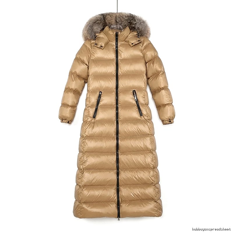 Moncler long stylish camel down jacket