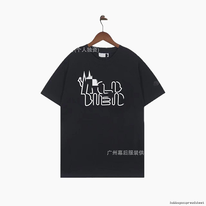 Moncler Neon Print Trendy & Cool Black T-Shirt