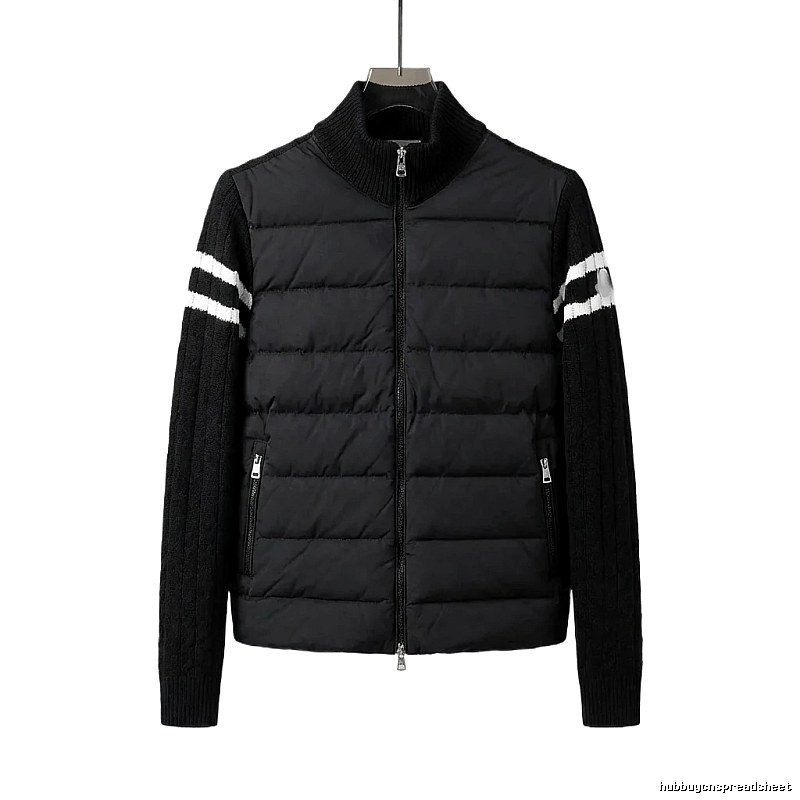 Moncler patchwork stylish black coat