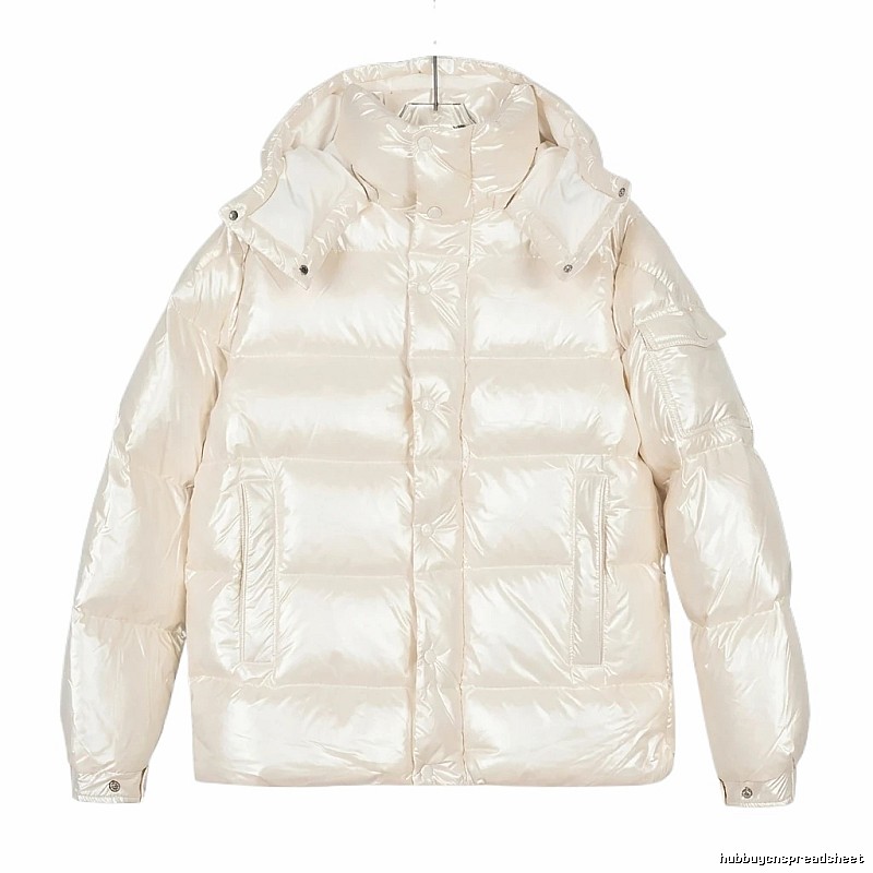 Moncler pearlescent white down jacket
