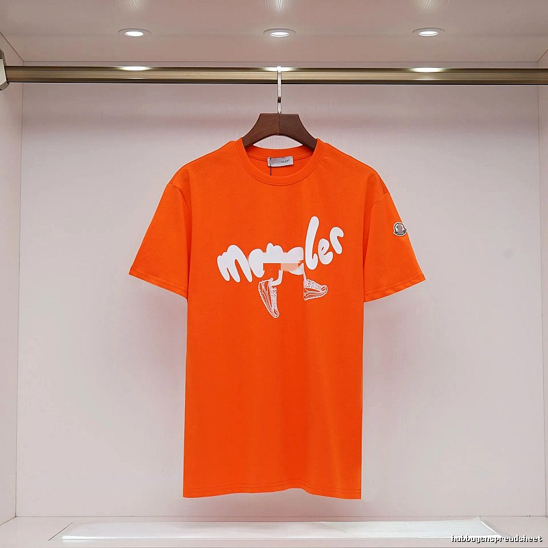Moncler Printed Casual-style Orange Short-sleeve T-shirt
