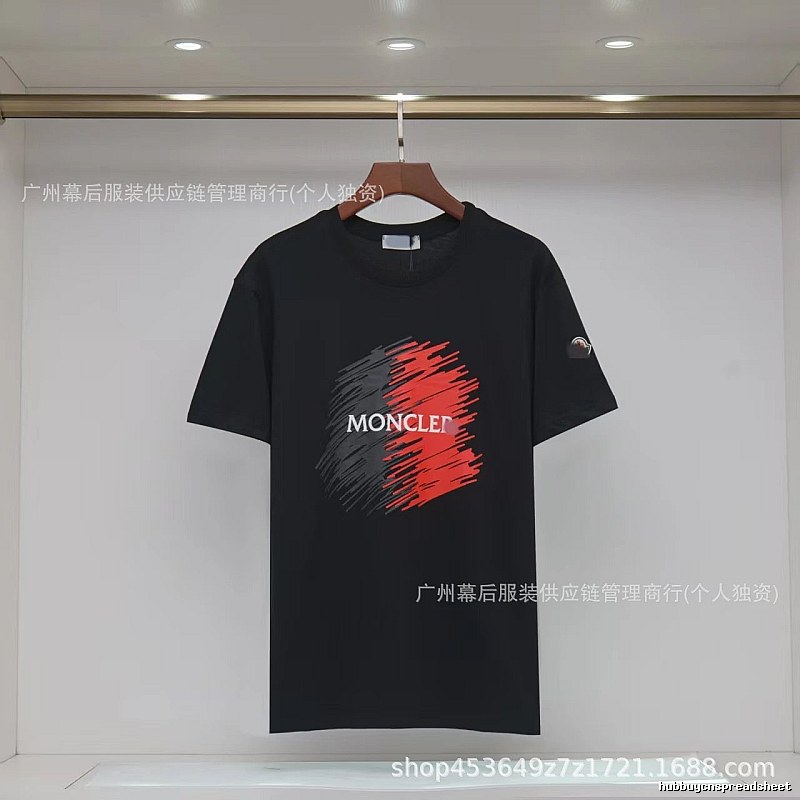 Moncler Printed Trendy Style Black Short-sleeve T-shirt