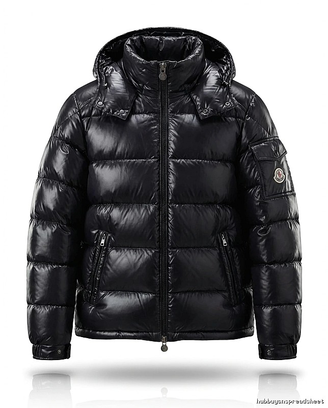 Moncler shiny black down jacket