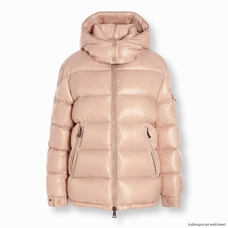 Moncler shiny casual pink down jacket