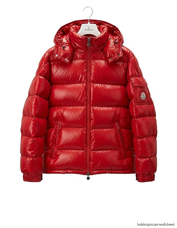 Moncler shiny red down jacket
