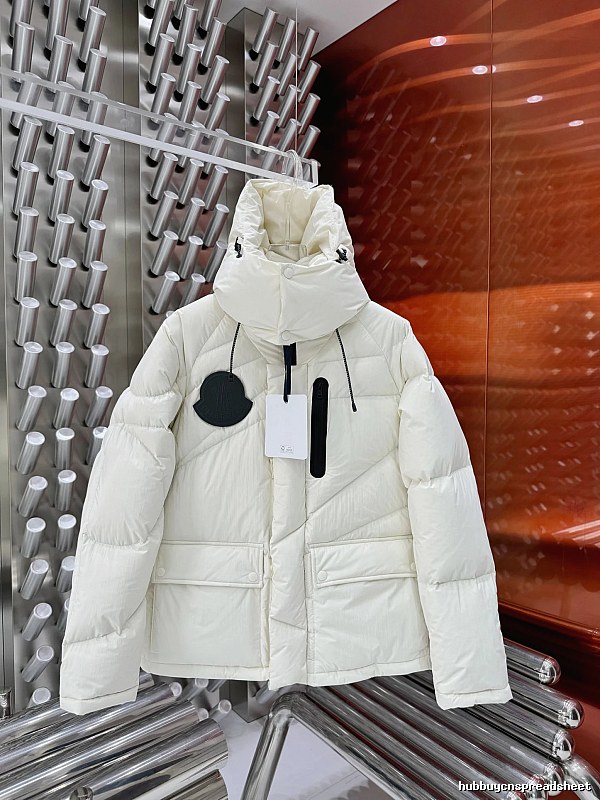 Moncler White Hooded Puffer Jacket for Cold Weather