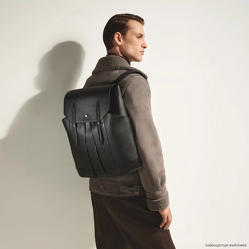 Montblanc Leather backpack Black Structured Flap