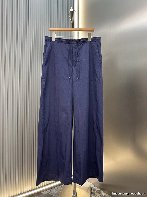 Navy Wide-Leg Trousers with adjustable drawstring waist and fluid straight shape