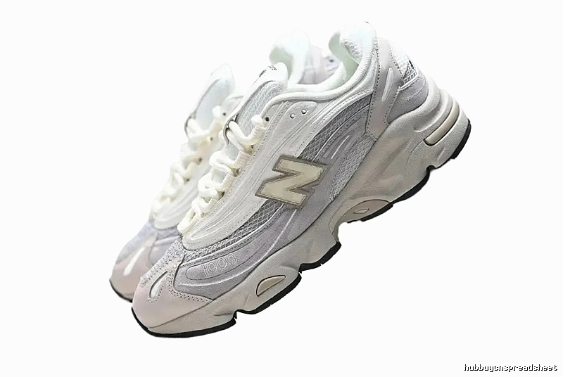 New Balance 1000 retro style gray and white shoes