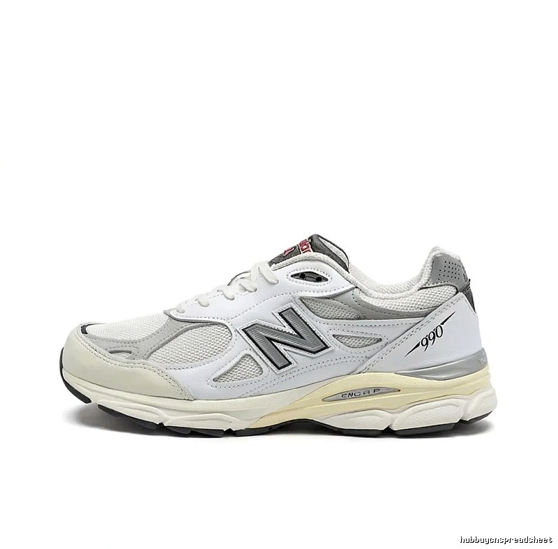 New Balance 990 series retro-style white shoes