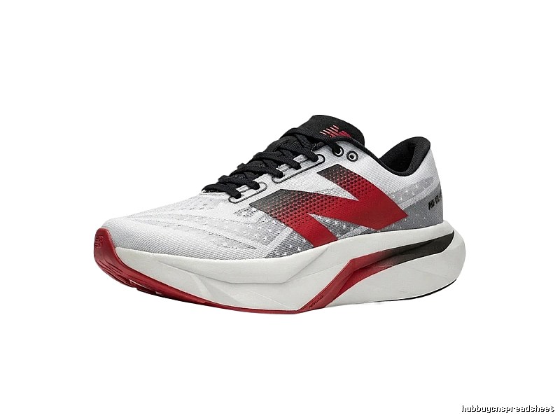 New Balance Racing Style White and Red Running Shoes