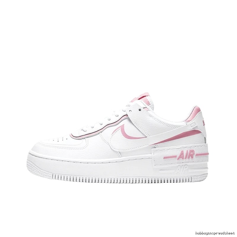 Nike Air Force 1 white and pink sports shoes
