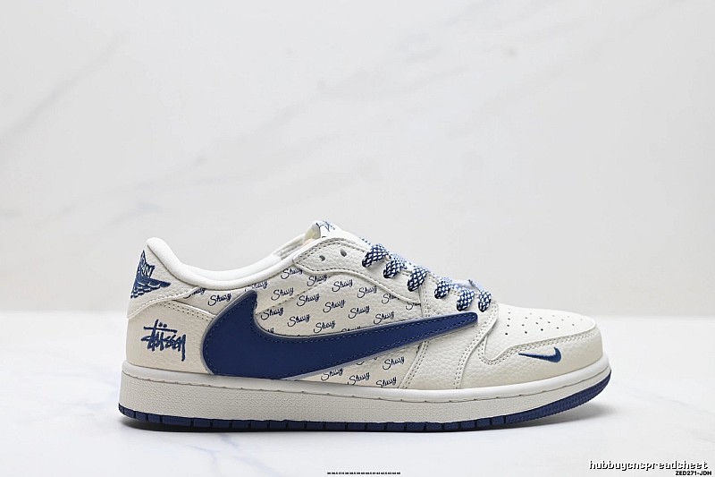 Nike Air Jordan 1 Trendy Style White and Blue Shoes
