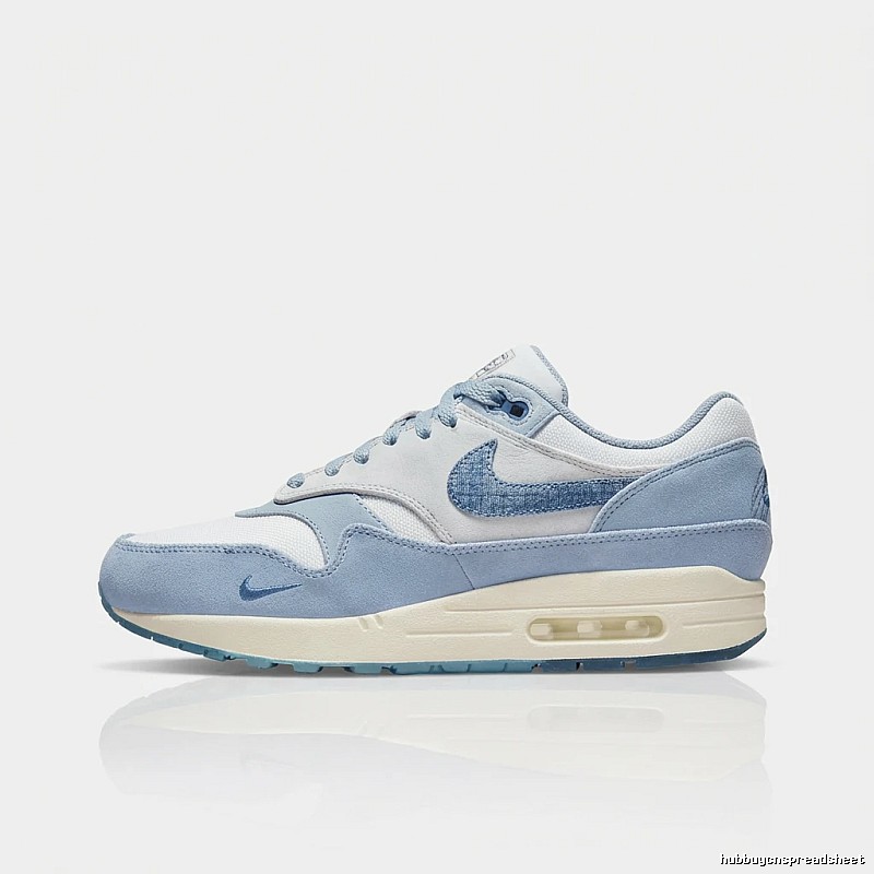 Nike Air Max 1 Denim Style Blue and White Shoes