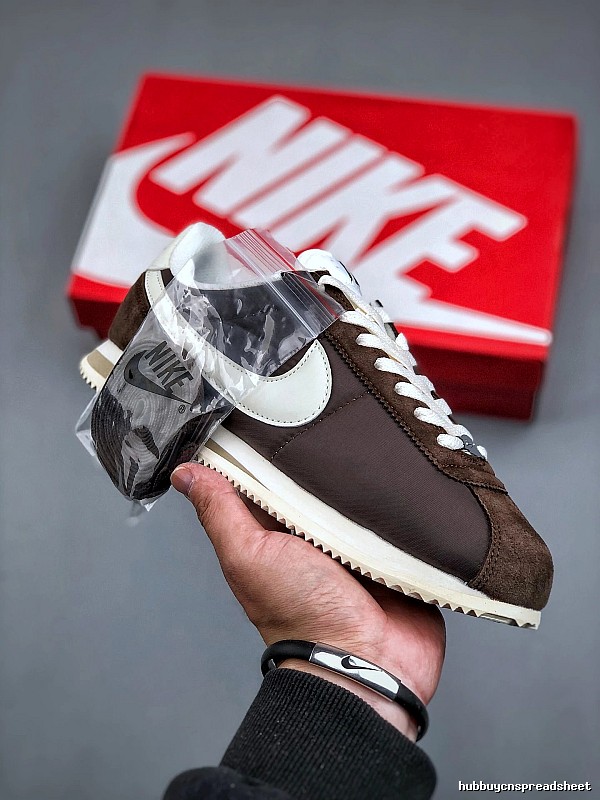 Nike Brown and White Waffle-Sole Runners Defined by Textured Outsole