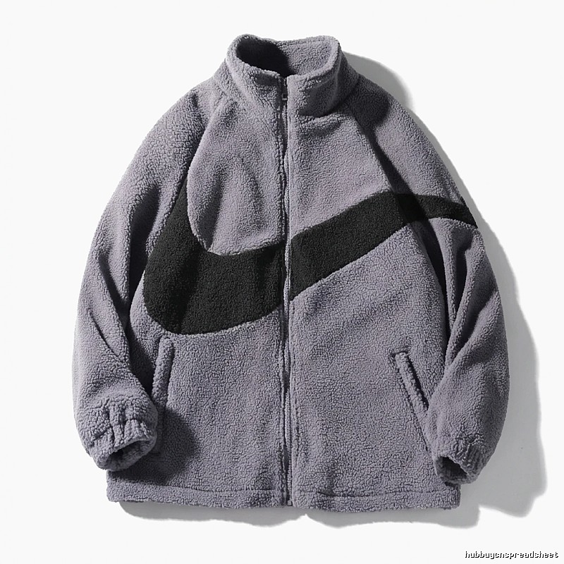 Nike large swoosh grey fleece jacket