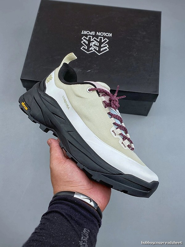 Norda Trail Runners in Cream and Black with Treaded Trail Sole