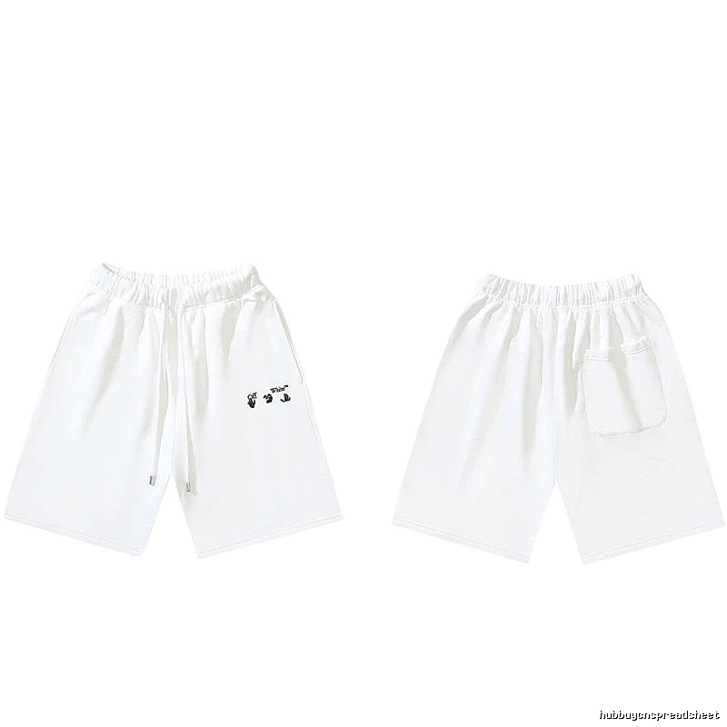 Off-White 016 Style Simple White Shorts