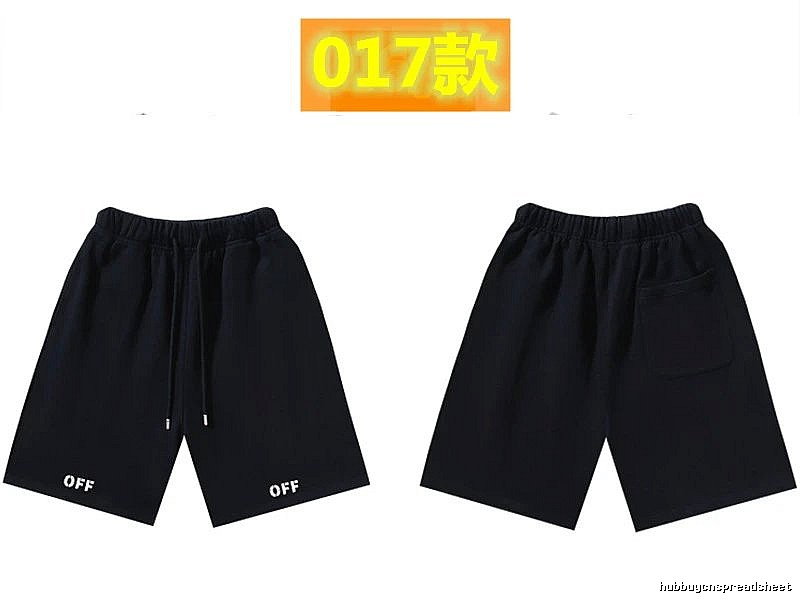 Off-White 017 Simple Style Black Shorts